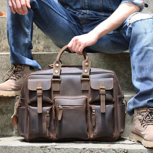 Leather Brifecase For Men | Vintage Messenger Bag