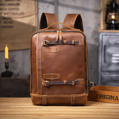 Men's Vintage Leather Backpack |  Full Grain Leather |  Large Daypack