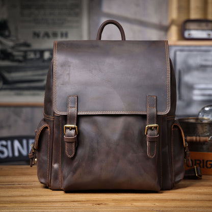 Men's Vintage Leather Backpack |  Full Grain Leather | Daypack