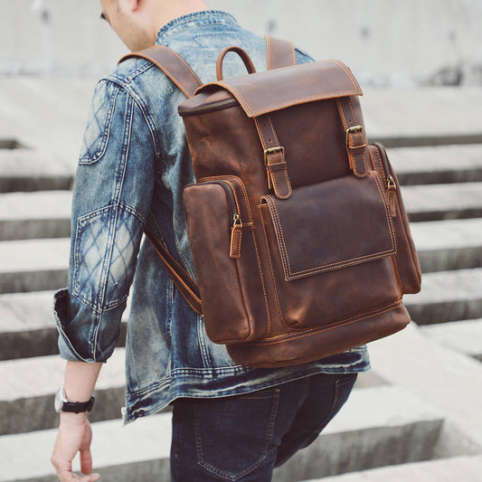 Men's Leather Backpack | Vintage Full Grain | Large Capacity