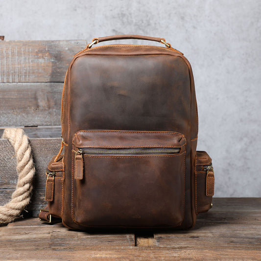 Men's Vintage Leather Backpack |  Full Grain Leather | Daypack
