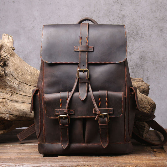 Men's Vintage Leather Backpack |  Full Grain Leather | Daypack