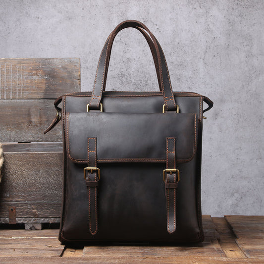 Vintage Leather Backpack For Men |  Full Grain Leather | Single/Shoulder & Double Straps Daypack