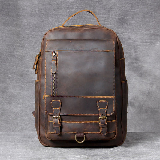 Men's Vintage Leather Backpack |  Full Grain Leather | Laptop Daypack
