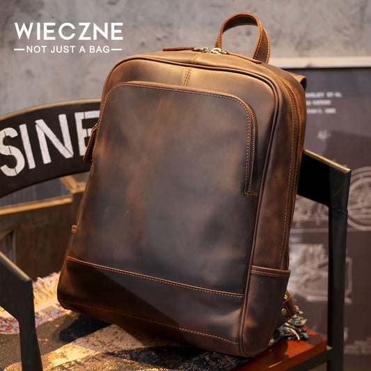 Men's Vintage Leather Backpack |  Full Grain Leather | Laptop Daypack
