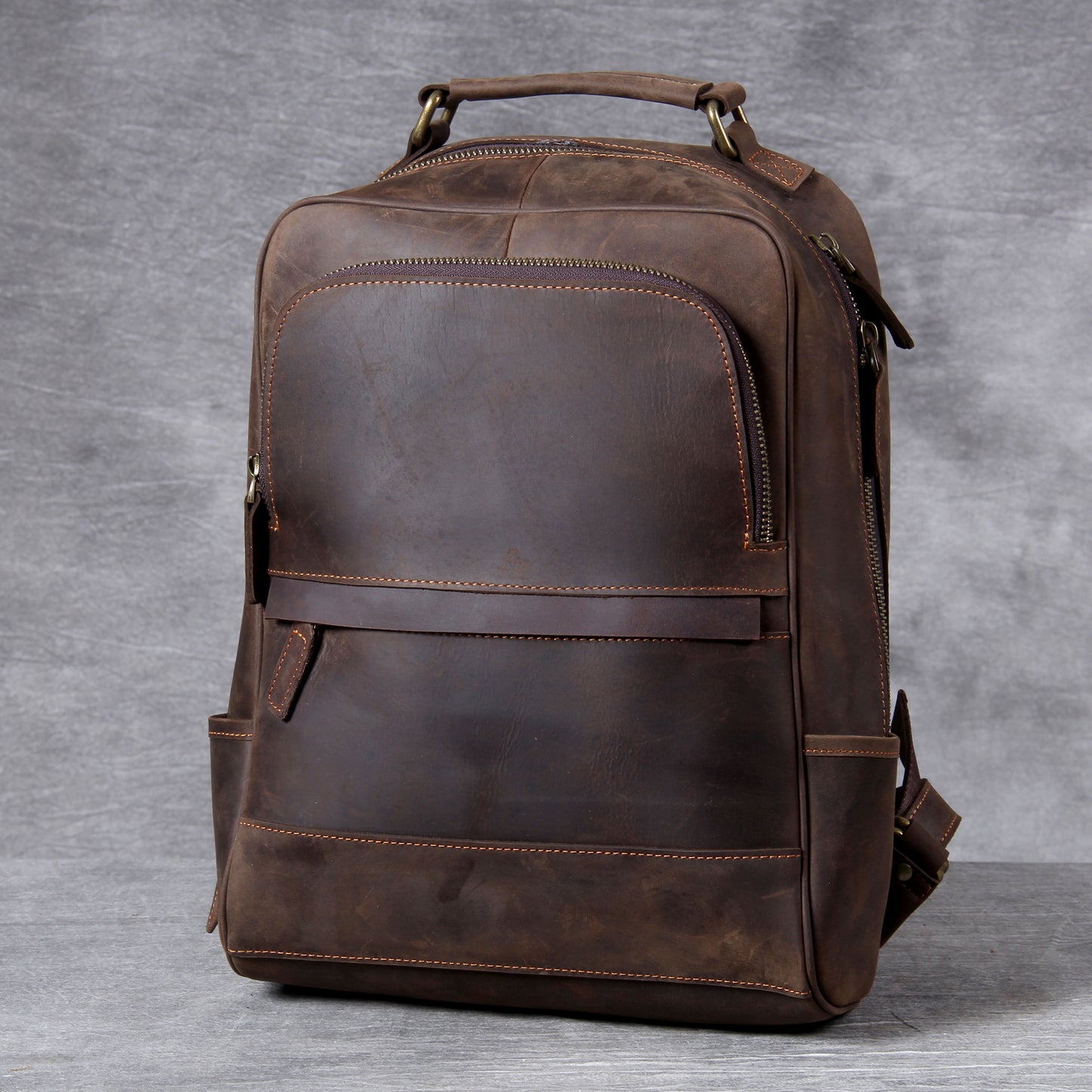 Men's Vintage Leather Backpack |  Full Grain Leather | Laptop Daypack