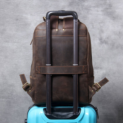 Men's Vintage Leather Backpack |  Full Grain Leather | Laptop Daypack